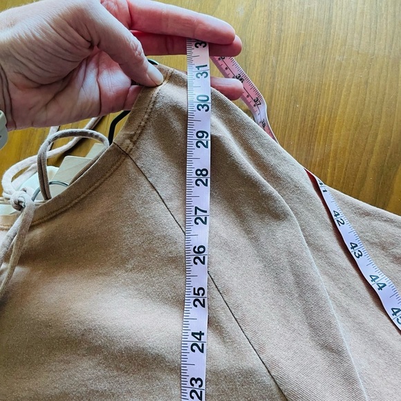 Free People Beach Tan / camel Brown Drop Waist Tunic Mini Dress Swim Cover - Picture 11 of 13